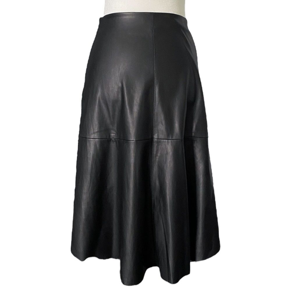Womens Habitual Skirt Jayda Faux Leather Black Knee Length High Low Skirt Size 2 - Picture 3 of 8